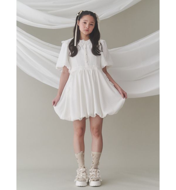 merry jenny「バルーンパフミニワンピース」|ワンピース|