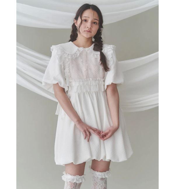 merry jenny「バルーンパフミニワンピース」|ワンピース|