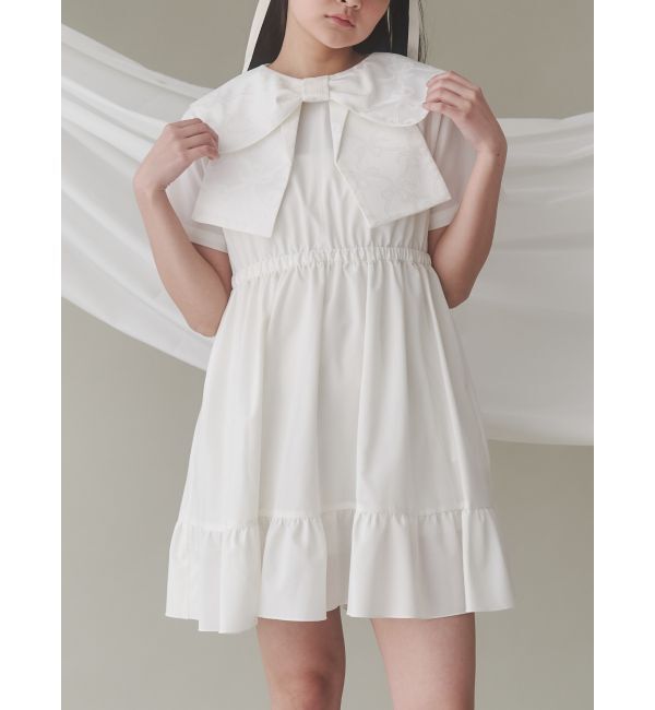 merry jenny「BIG ribbon frillミニワンピース」|ワンピース|オフホワイト