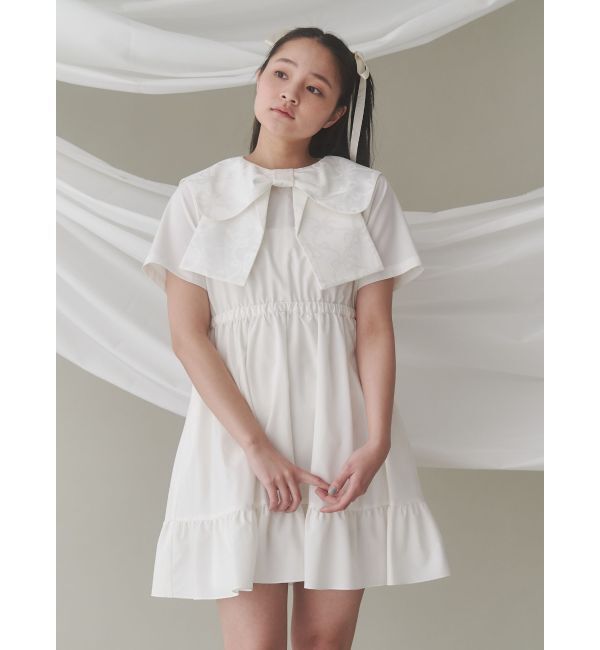 merry jenny「BIG ribbon frillミニワンピース」|ワンピース|