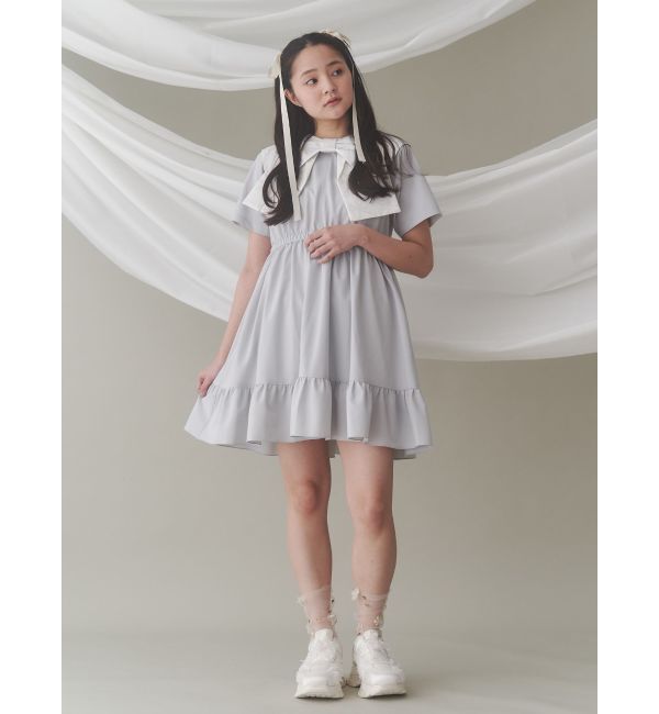 merry jenny「BIG ribbon frillミニワンピース」|ワンピース|