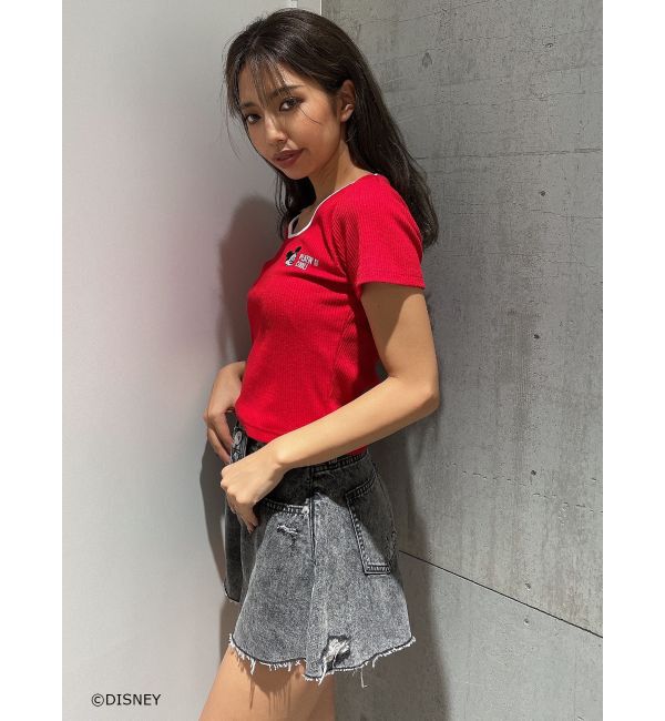 GYDA「ケミカルデニムキュロット」|デニム|