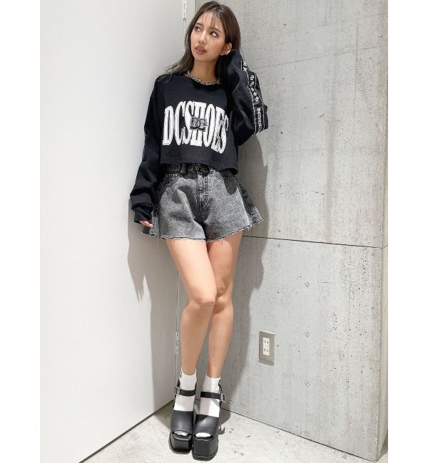 GYDA「ケミカルデニムキュロット」|デニム|