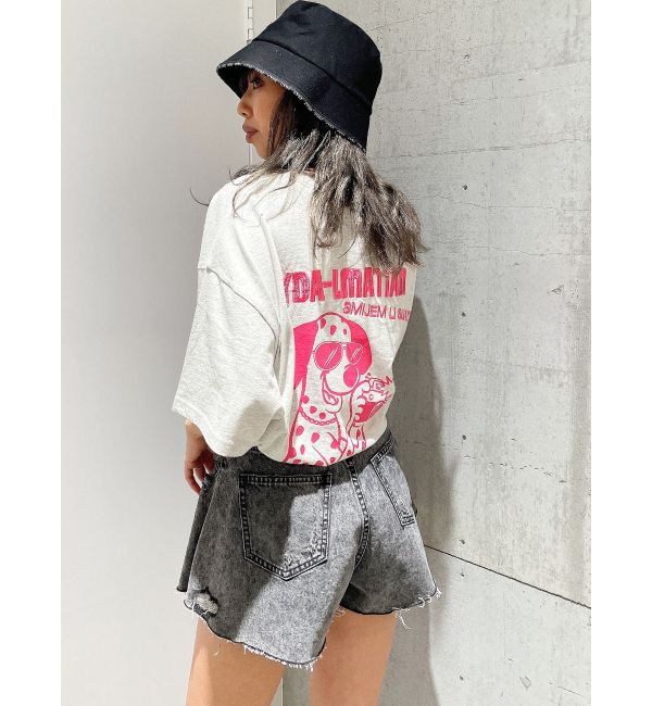 GYDA「ケミカルデニムキュロット」|デニム|