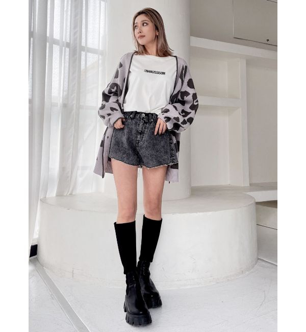 GYDA「ケミカルデニムキュロット」|デニム|