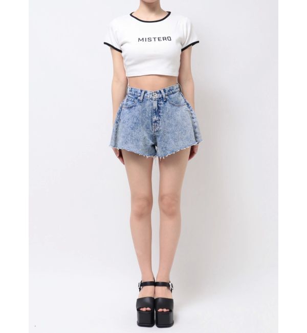 GYDA「ケミカルデニムキュロット」|デニム|