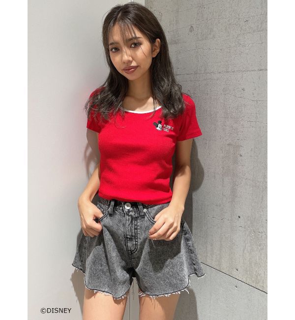 GYDA「ケミカルデニムキュロット」|デニム|