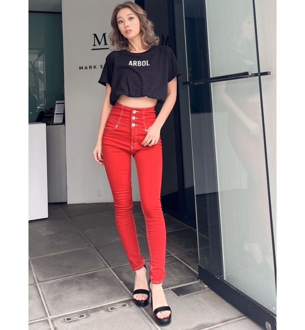 GYDA「ハイウエストボタンカラーパンツ」|その他|