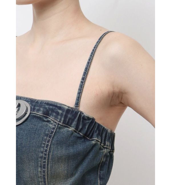 GYDA「GD MOLD SIDE OPENスカートライクデニムワンピース」|ワンピース|