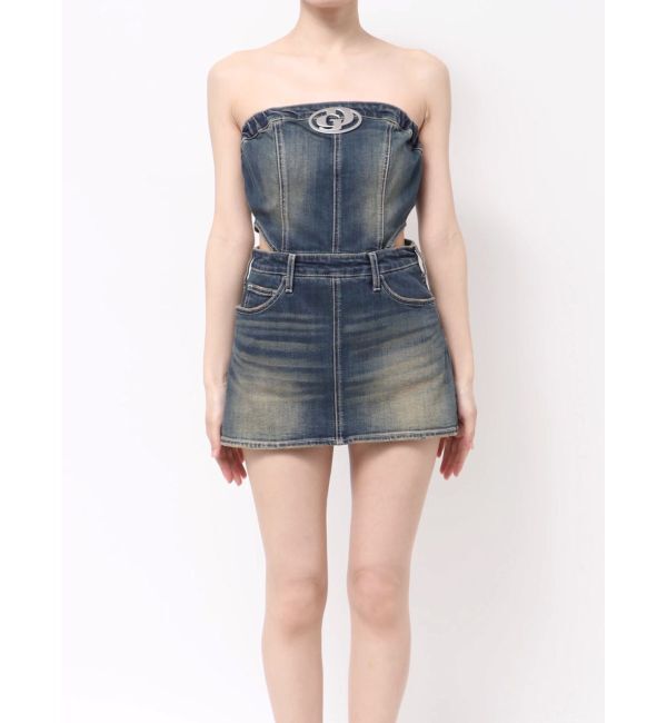 GYDA「GD MOLD SIDE OPENスカートライクデニムワンピース」|ワンピース|