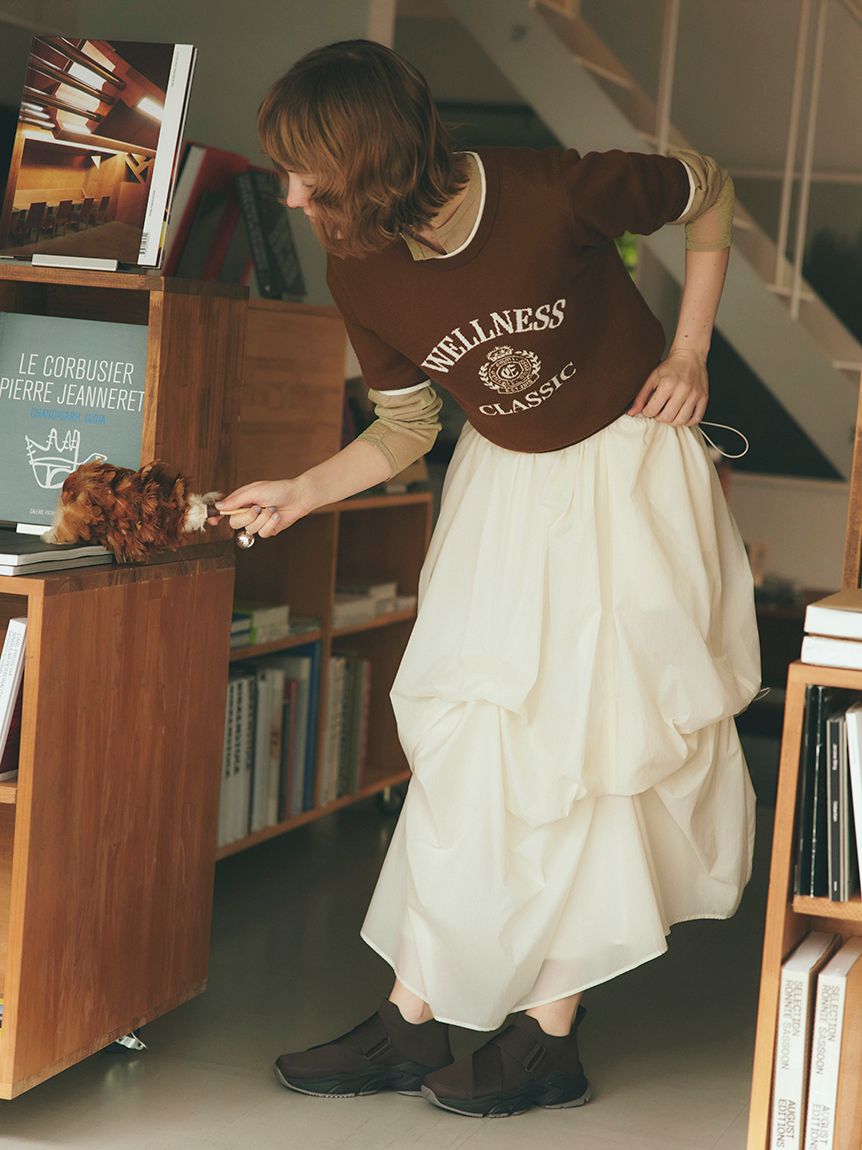 emmi atelier「タックドロストボリュームスカート」|スカート|WHT