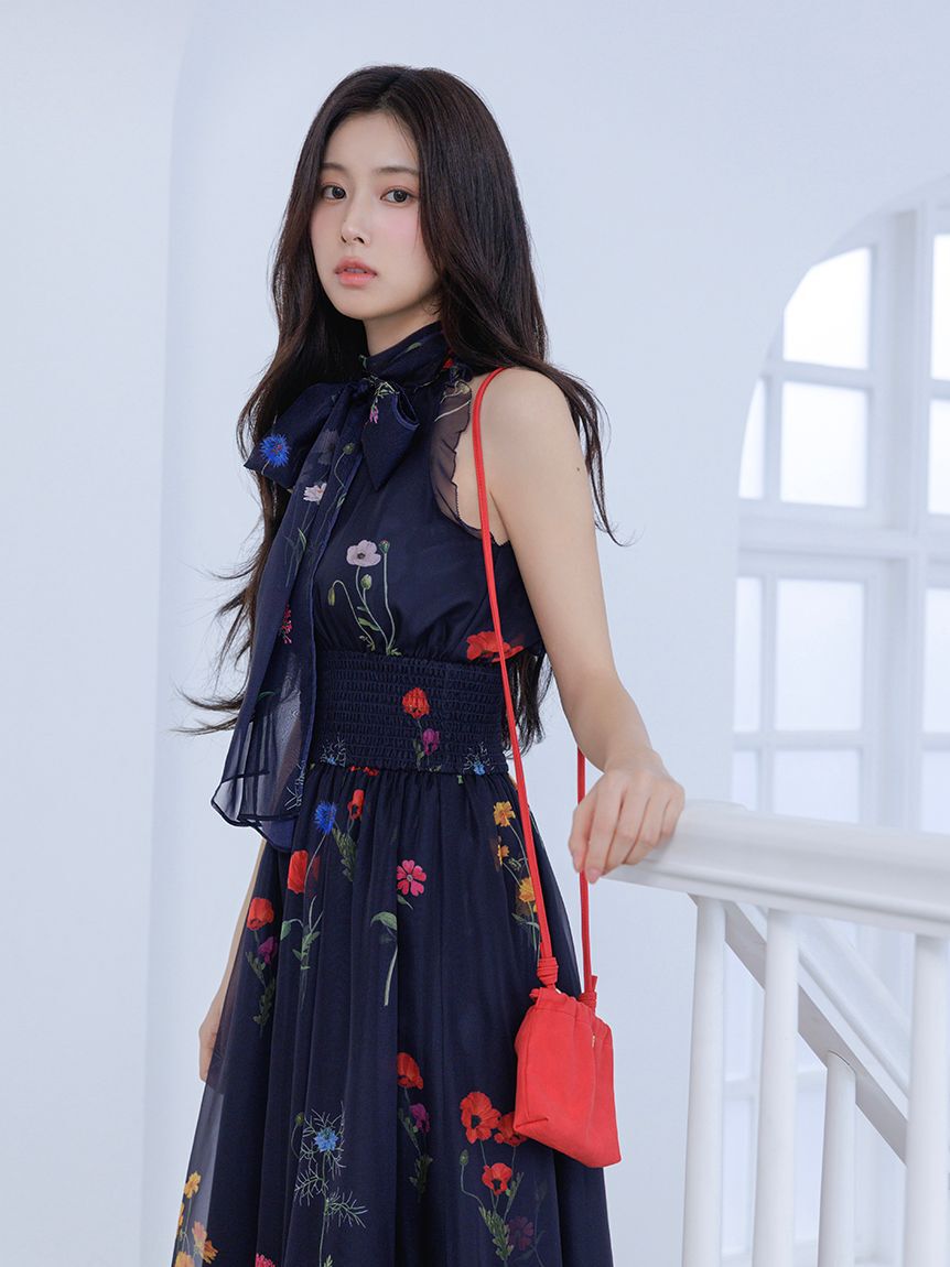 SNIDEL「バックリボンシフォンワンピース」|ワンピース|