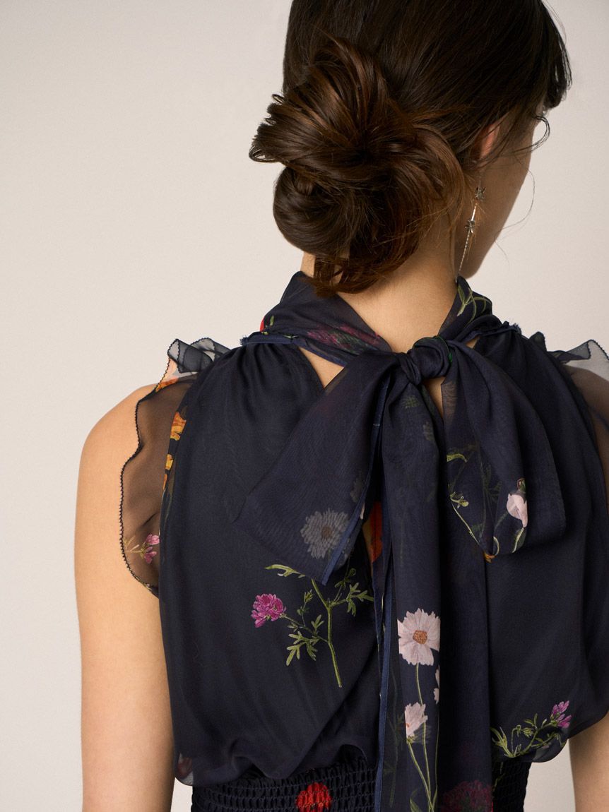 SNIDEL「バックリボンシフォンワンピース」|ワンピース|