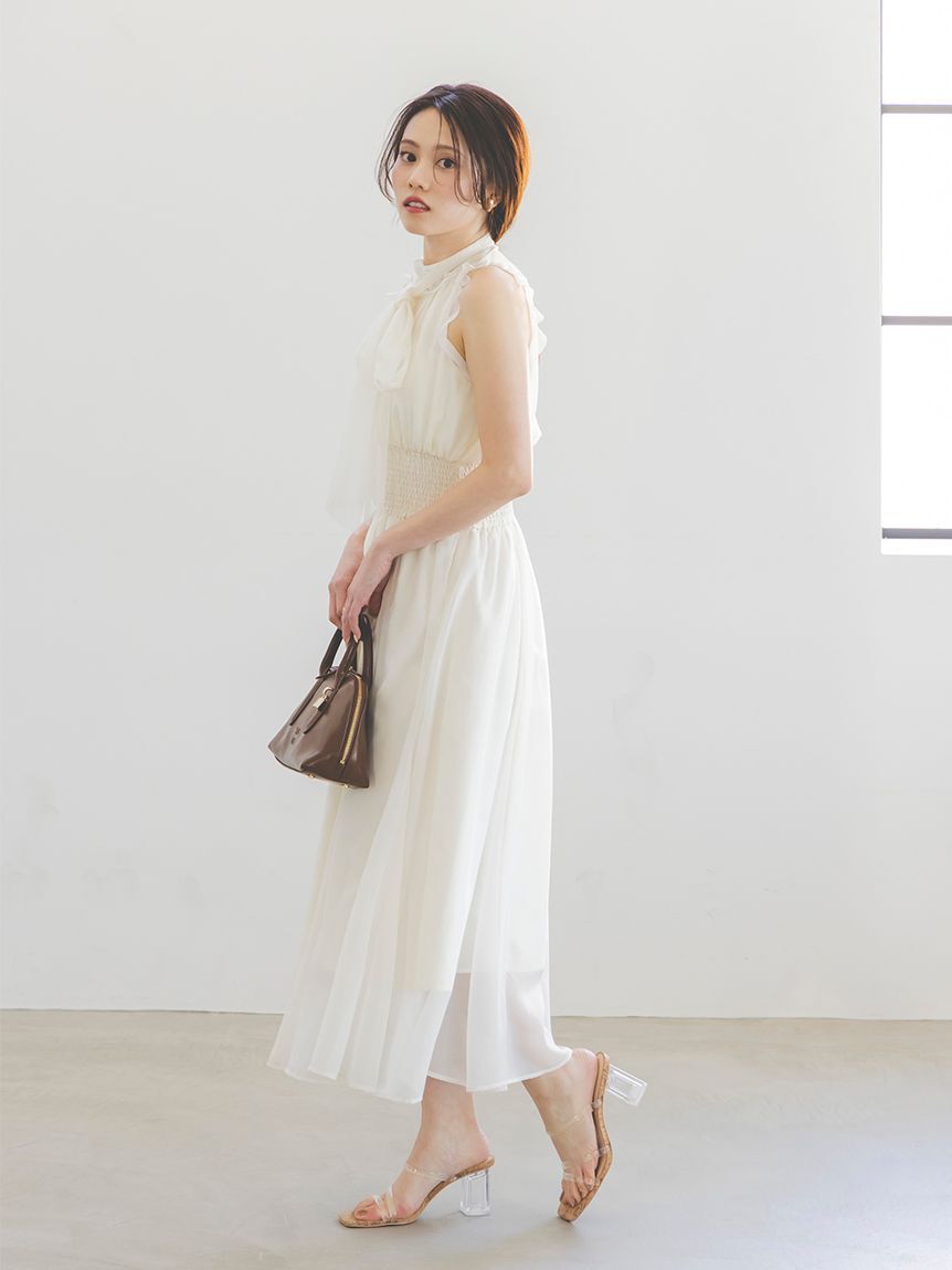 SNIDEL「バックリボンシフォンワンピース」|ワンピース|