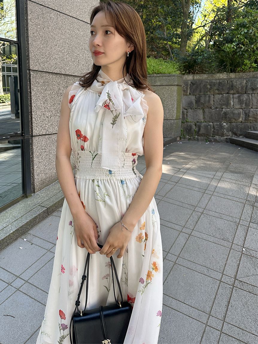 SNIDEL「バックリボンシフォンワンピース」|ワンピース|