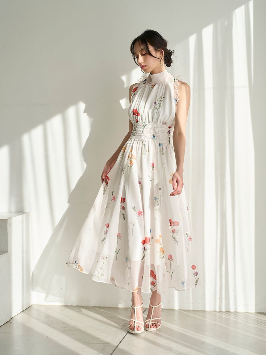 SNIDEL「バックリボンシフォンワンピース」|ワンピース|