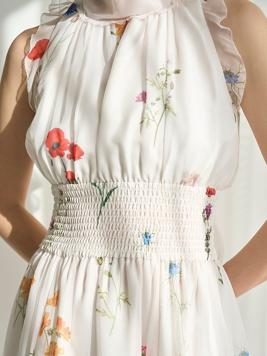 SNIDEL「バックリボンシフォンワンピース」|ワンピース|