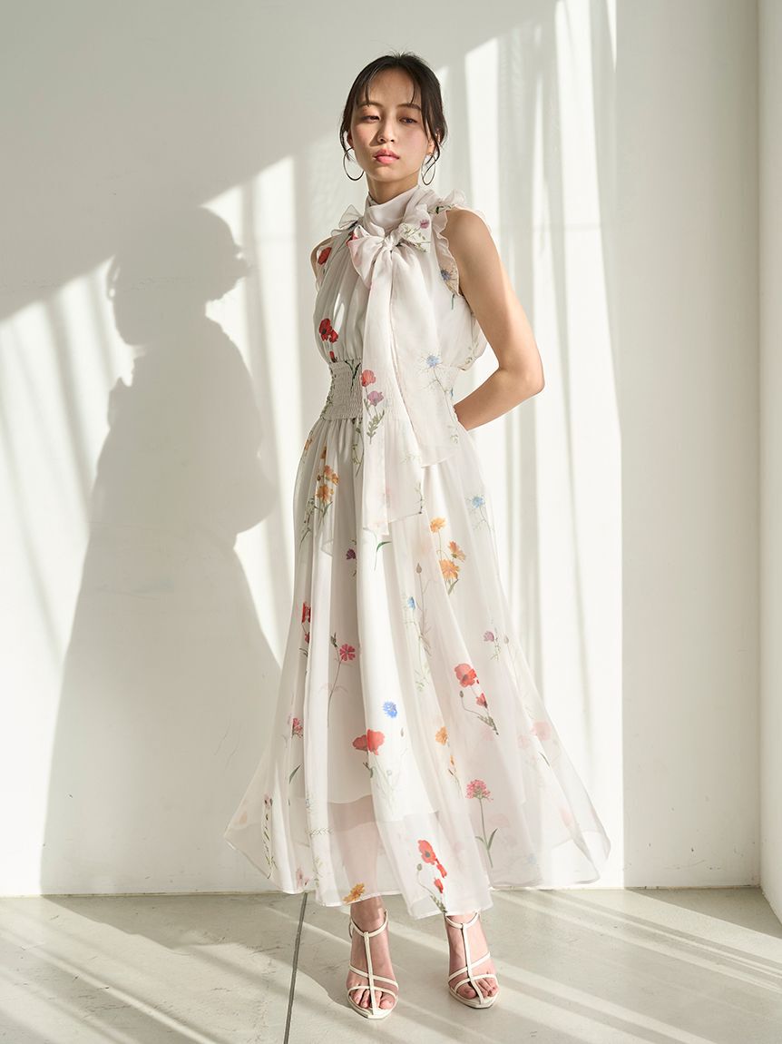 SNIDEL「バックリボンシフォンワンピース」|ワンピース|