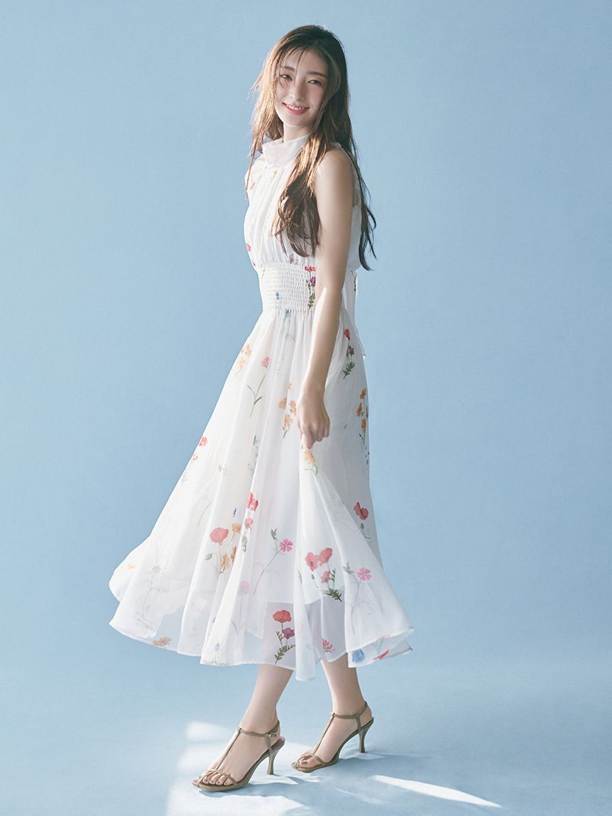 SNIDEL「バックリボンシフォンワンピース」|ワンピース|