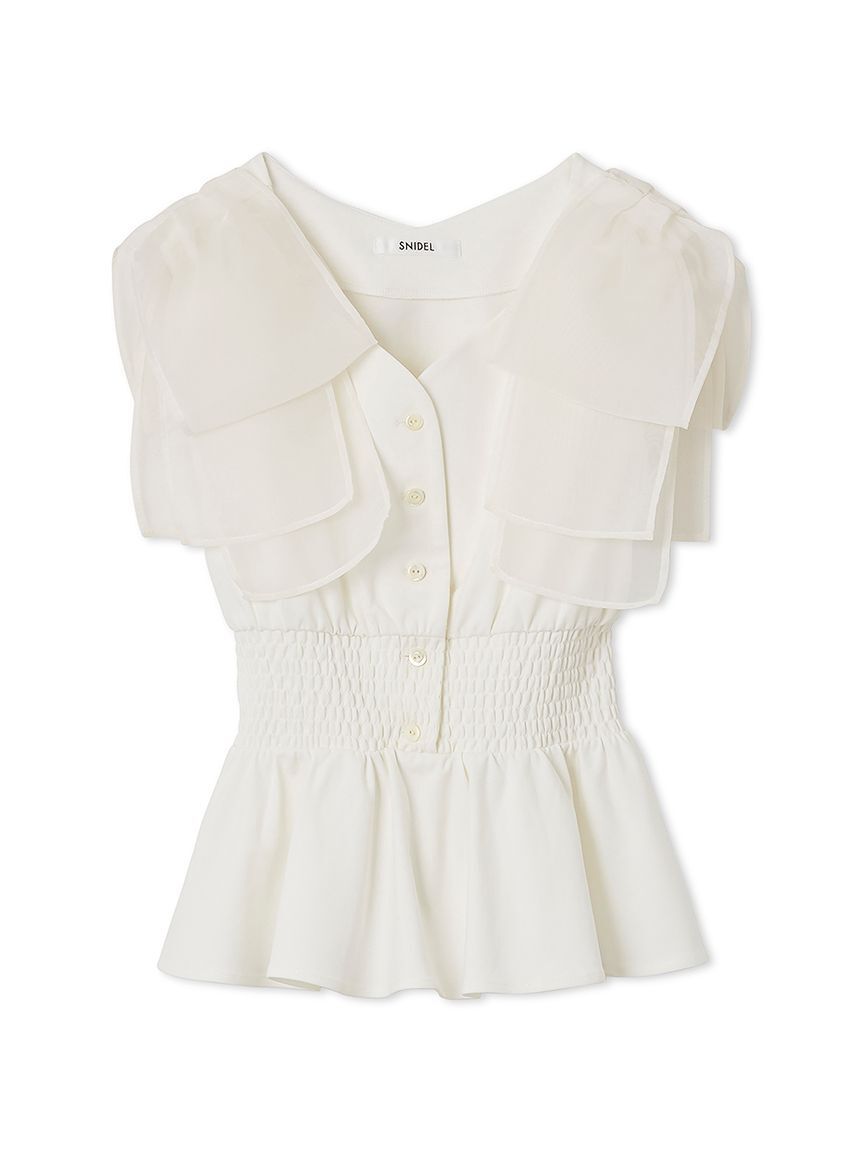 SNIDEL「ウエストシャーリングリボンカットプルオーバー」|Tシャツ・カットソー|