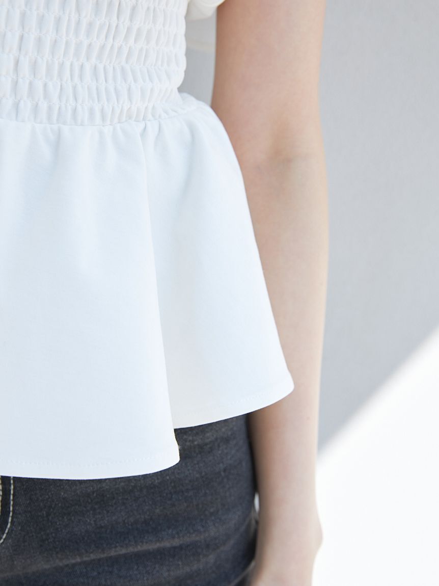 SNIDEL「ウエストシャーリングリボンカットプルオーバー」|Tシャツ・カットソー|