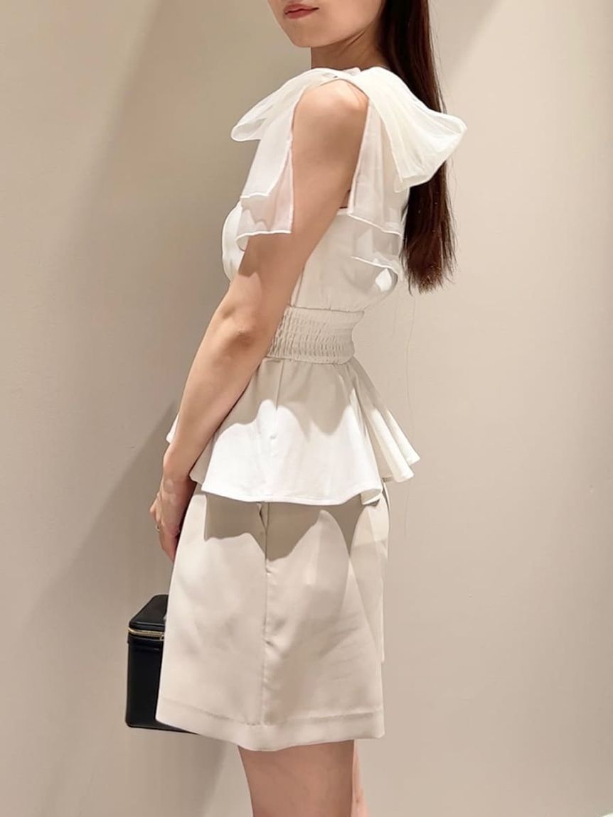 SNIDEL「ウエストシャーリングリボンカットプルオーバー」|Tシャツ・カットソー|