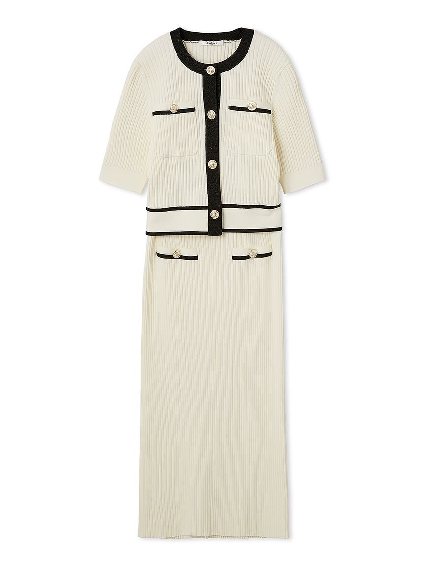 SNIDEL「メタルボタンニットセットアップ」|ワンピース|WHT