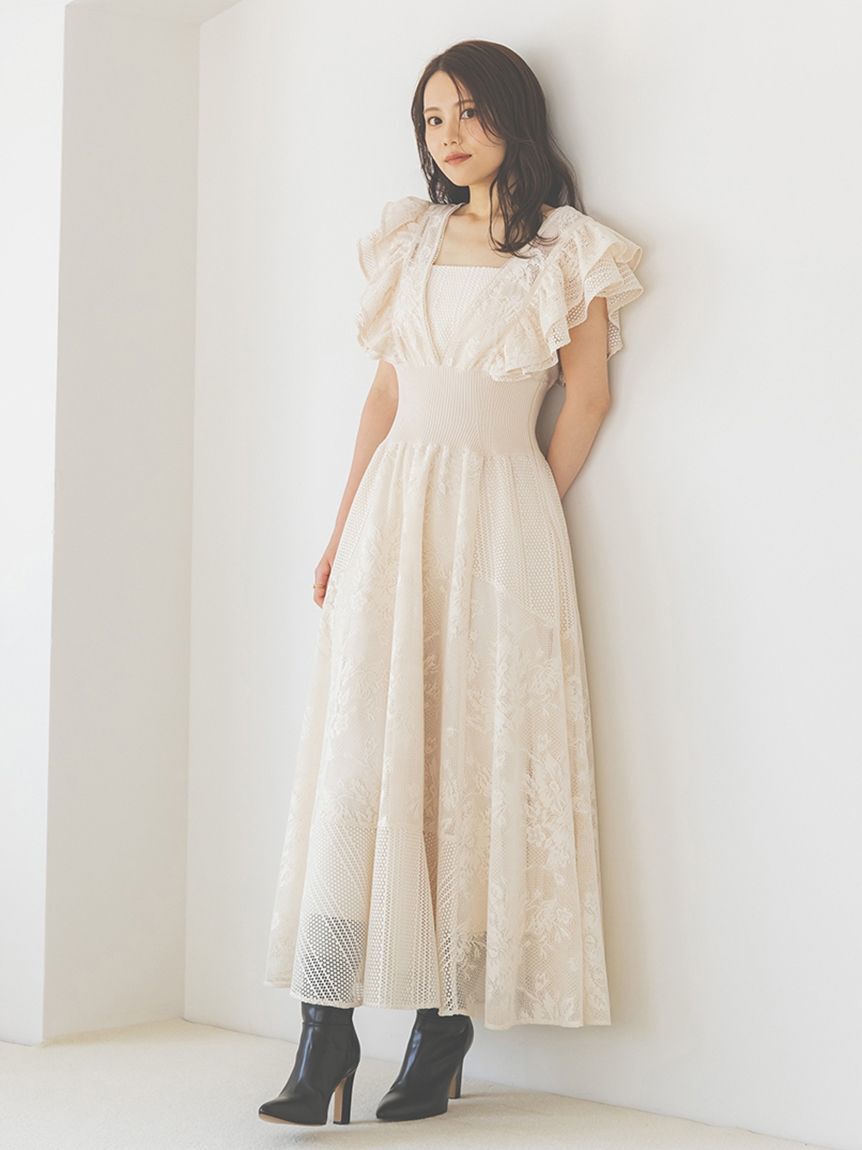 SNIDEL「ウエストリブレースドレス」|ドレス|IVR