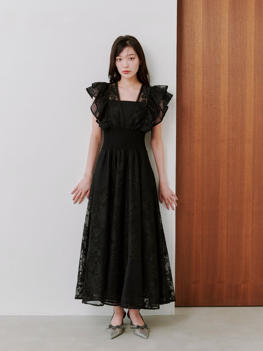 SNIDEL「ウエストリブレースドレス」|ドレス|