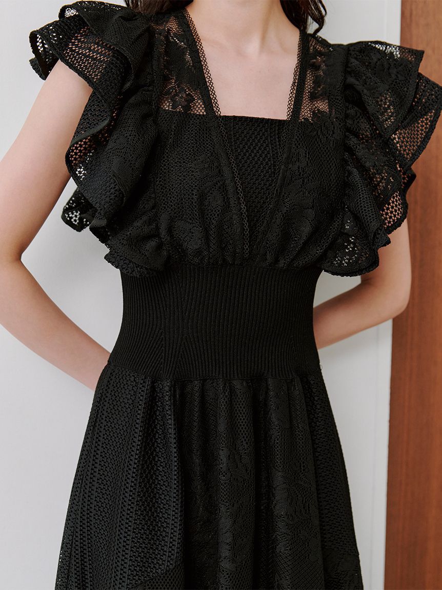 SNIDEL「ウエストリブレースドレス」|ドレス|