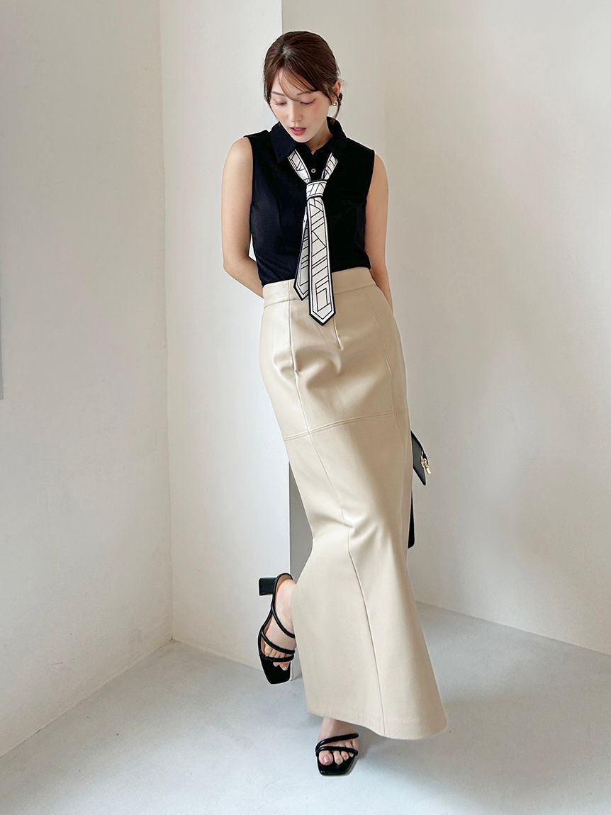 SNIDEL「ストレッチレザータイトスカート」|スカート|