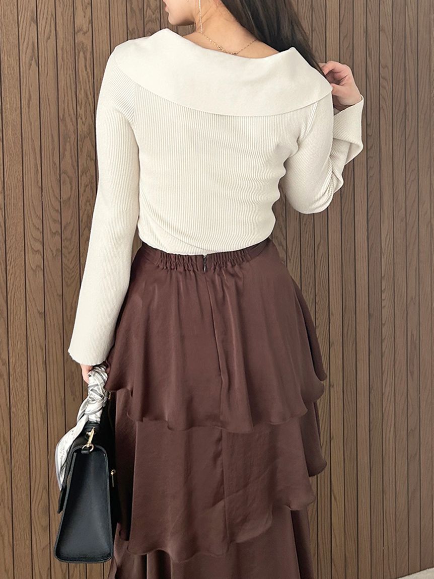 SNIDEL「オフショル衿ニットプルオーバー」|ニット・セーター|