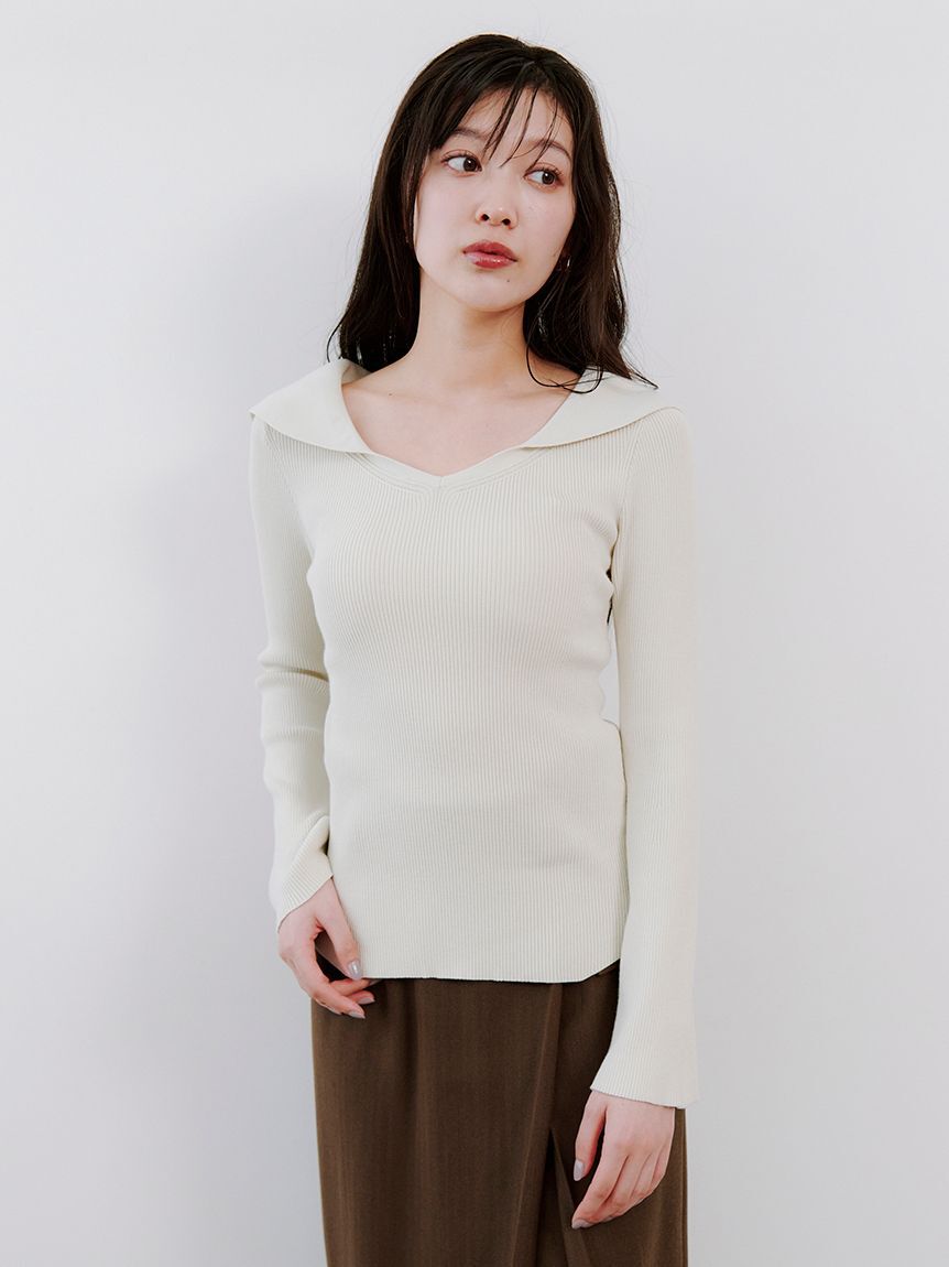 SNIDEL「オフショル衿ニットプルオーバー」|ニット・セーター|