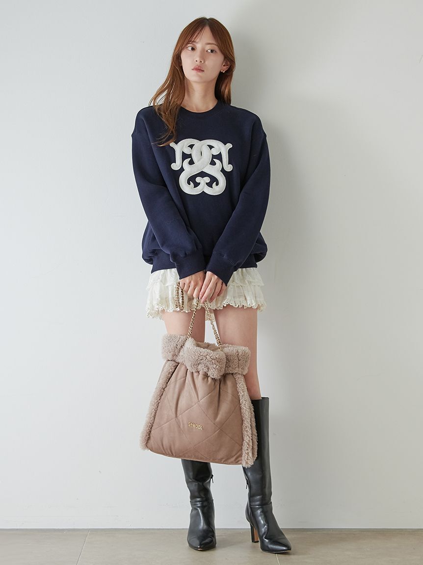 SNIDEL「【WEB限定/ボアコレクション】ロゴモチーフスウェット」|スウェット・ジャージ|