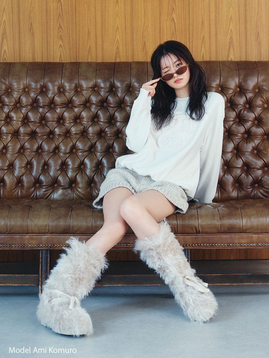 SNIDEL「【WEB限定/ボアコレクション】ロゴモチーフスウェット」|スウェット・ジャージ|