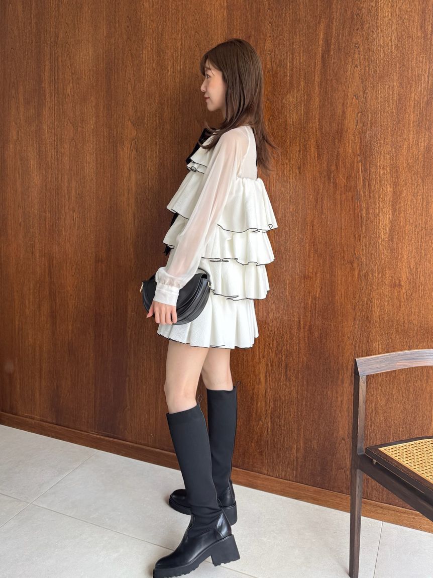 SNIDEL「ティアードラッフルミニドレス」|ワンピース|