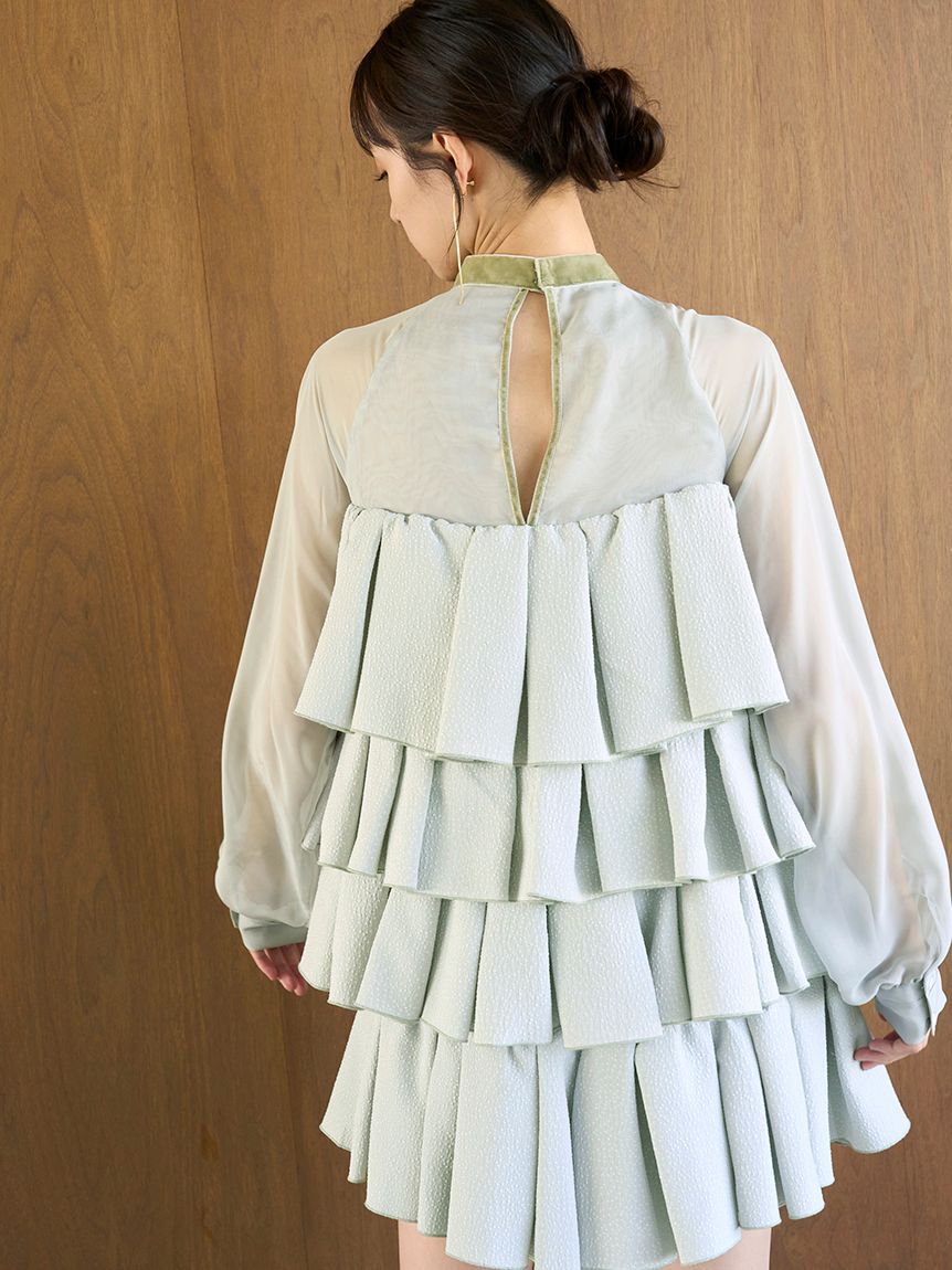 SNIDEL「ティアードラッフルミニドレス」|ワンピース|