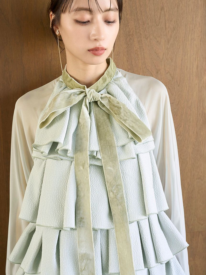 SNIDEL「ティアードラッフルミニドレス」|ワンピース|