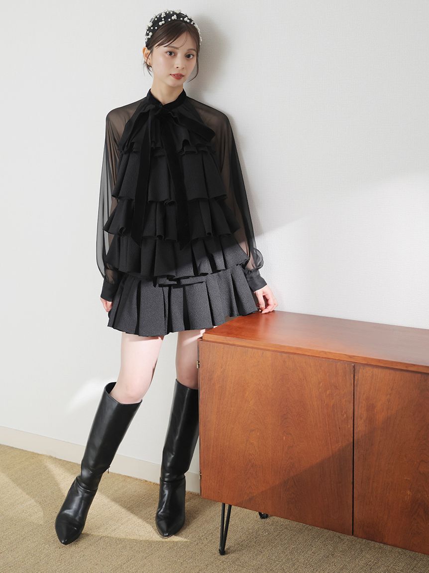 SNIDEL「ティアードラッフルミニドレス」|ワンピース|