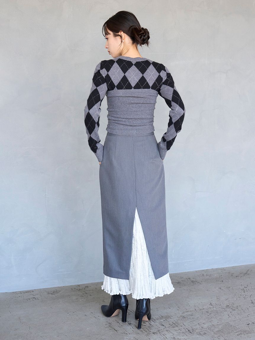 SNIDEL「プリーツドッキングナロースカート」|スカート|