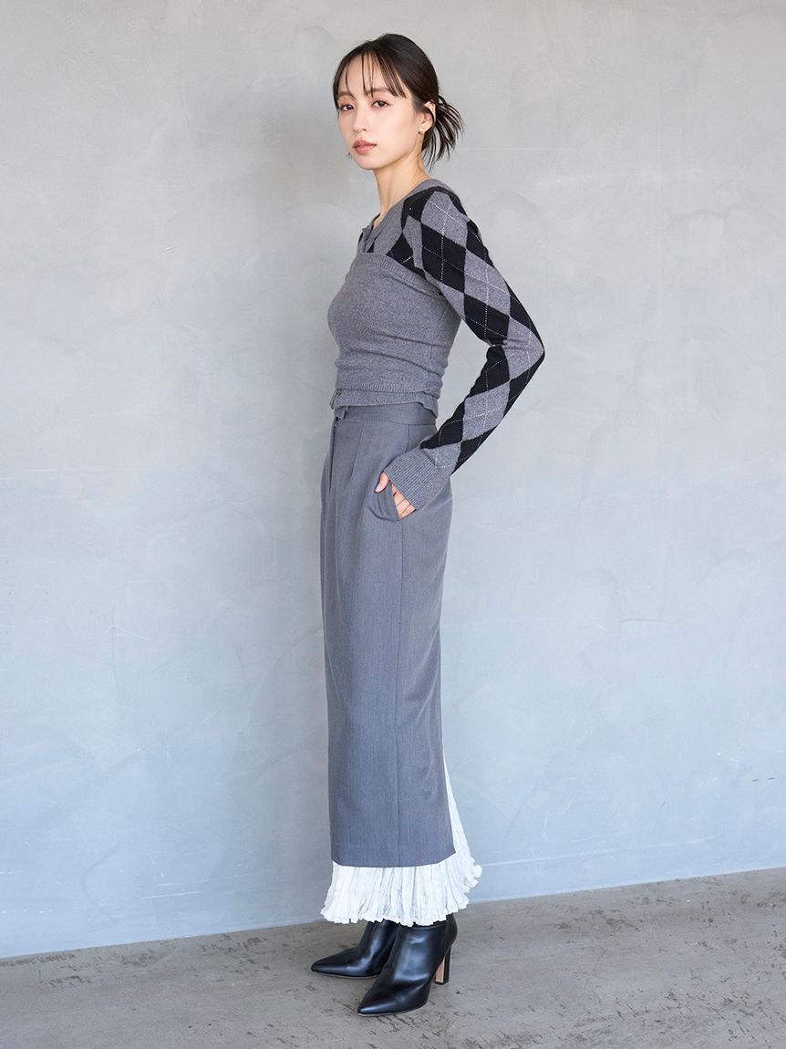 SNIDEL「プリーツドッキングナロースカート」|スカート|