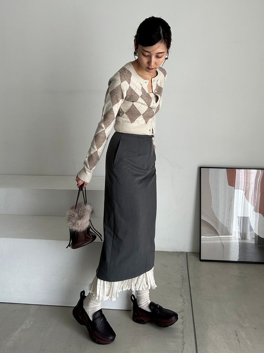 SNIDEL「プリーツドッキングナロースカート」|スカート|