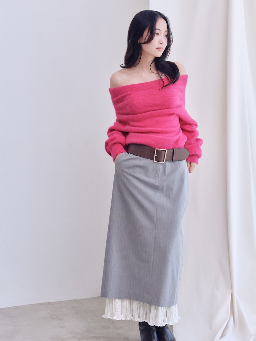 SNIDEL「プリーツドッキングナロースカート」|スカート|