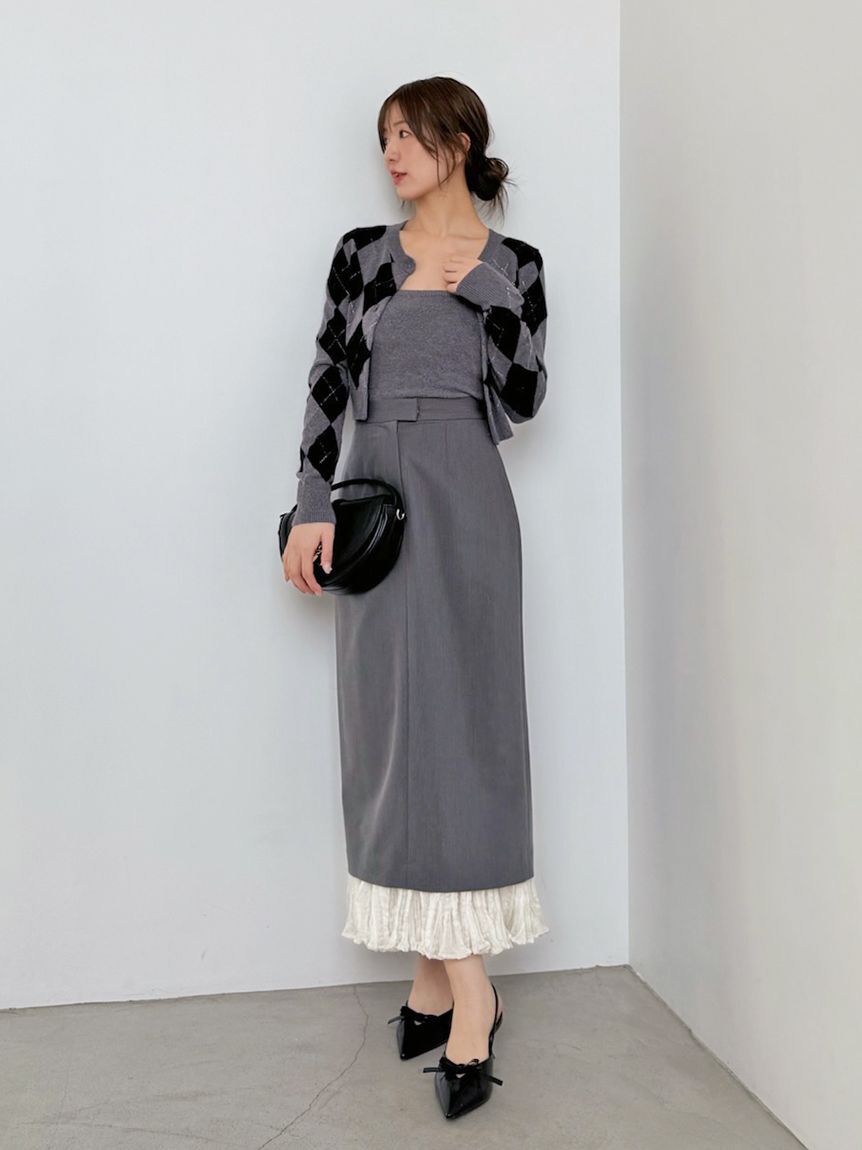 SNIDEL「プリーツドッキングナロースカート」|スカート|