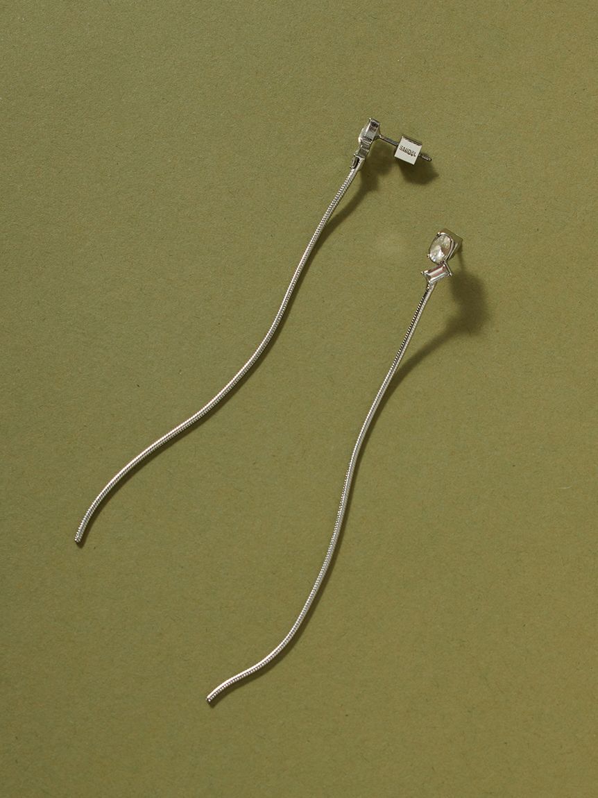SNIDEL「ロングチェーンピアス」|ピアス|SLV