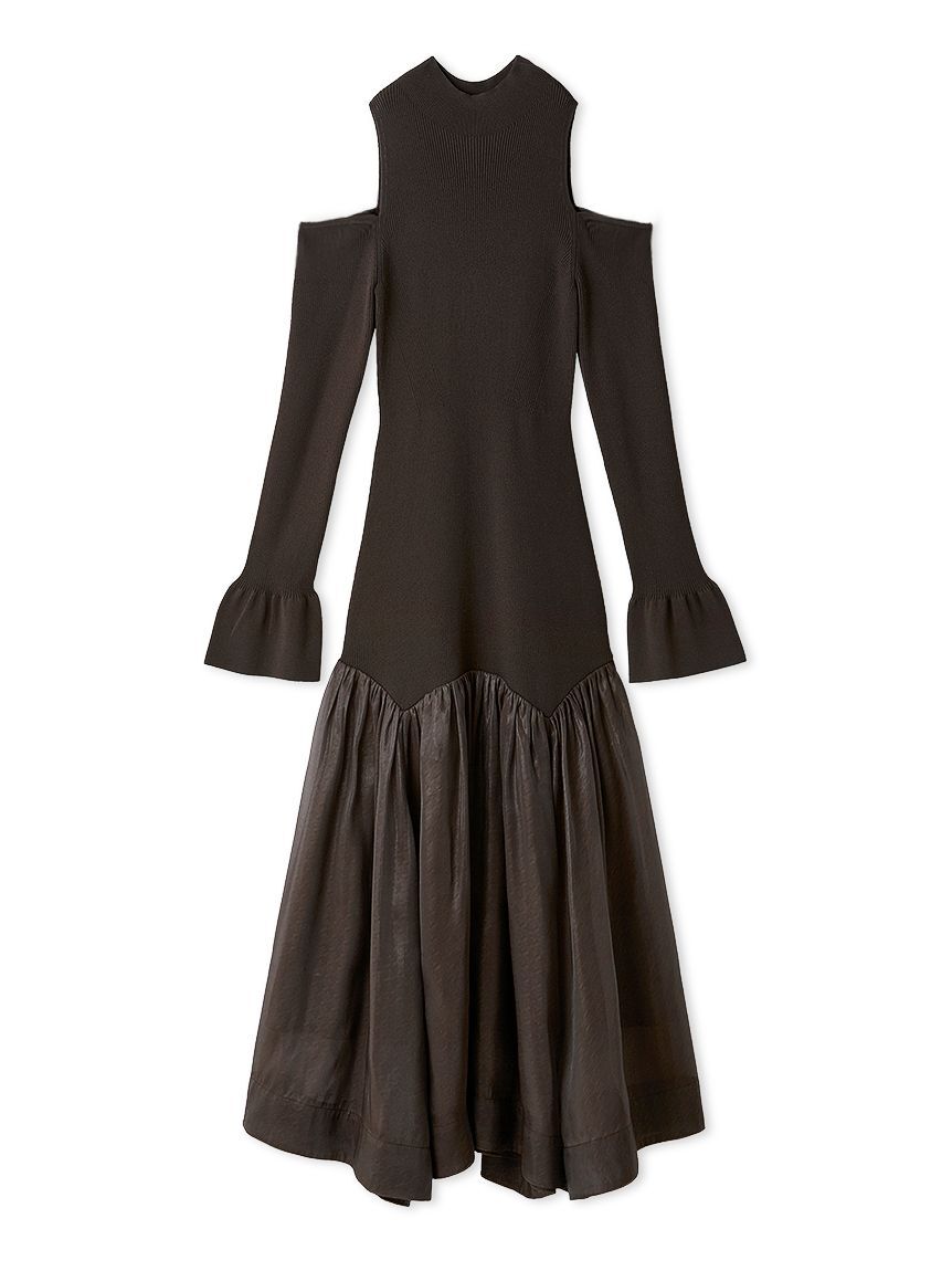 SNIDEL「Sustainableコールドショルダーニットワンピース」|ワンピース|