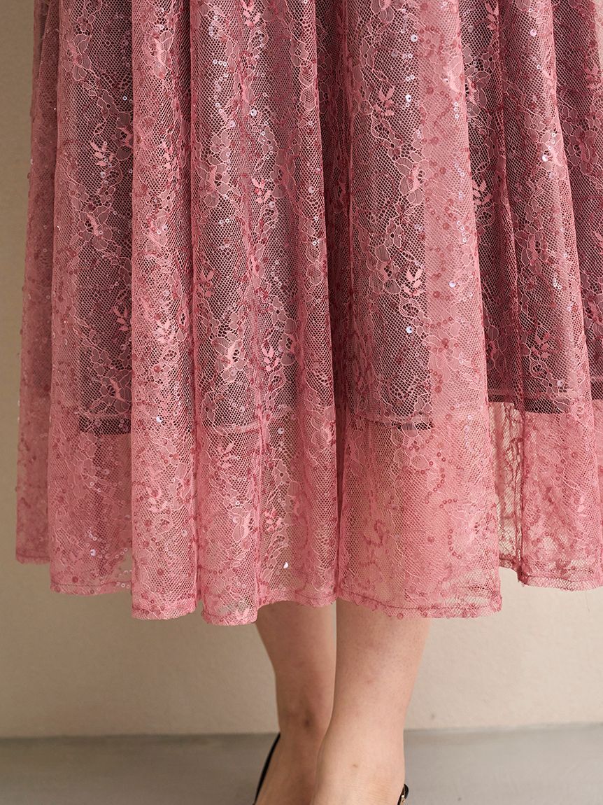 SNIDEL「Sustainableティアードチュールドレス」|ワンピース|