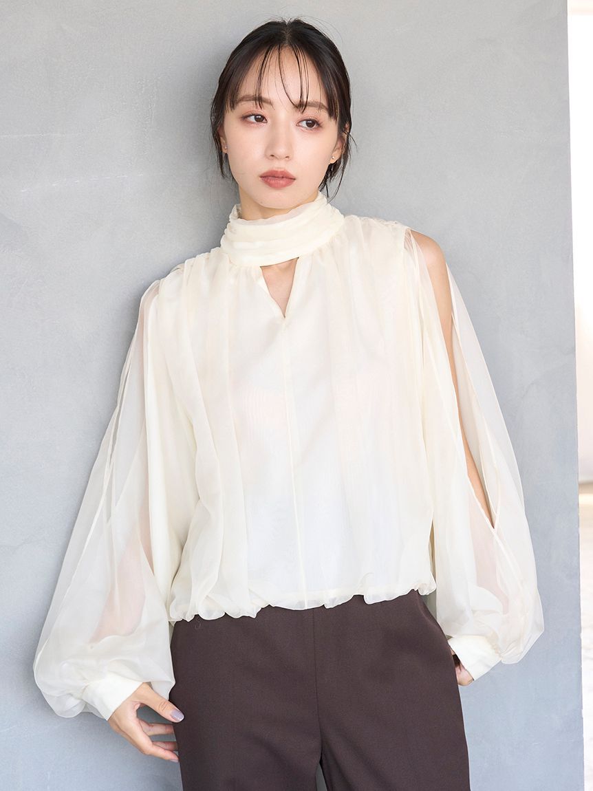 SNIDEL「スリットスリーブブラウス」|シャツ・ブラウス|