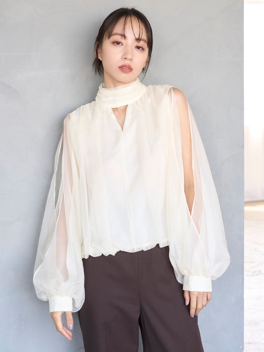 SNIDEL「スリットスリーブブラウス」|シャツ・ブラウス|