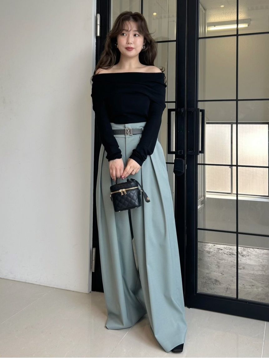 FRAY I.D「オフショルフロッキーチュールトップス」|Tシャツ・カットソー|